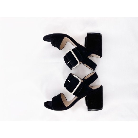 Stuart Weitzman | Black Velvet Strap Heel - Picture 8 of 11